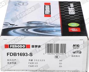 Ferodo FDB1693-S - Brake Pad Set, disc brake www.autospares.lv