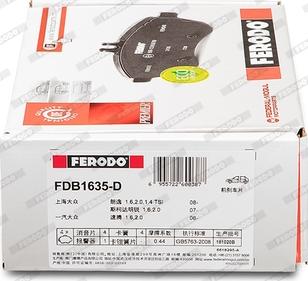 Ferodo FDB1635-D - Bremžu uzliku kompl., Disku bremzes www.autospares.lv