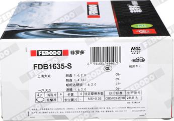 Ferodo FDB1635-S - Bremžu uzliku kompl., Disku bremzes www.autospares.lv