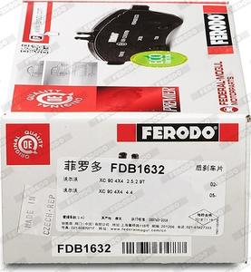 Ferodo FDB1632 - Bremžu uzliku kompl., Disku bremzes www.autospares.lv