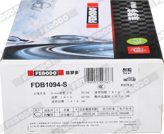 Ferodo FDB1094-S - Bremžu uzliku kompl., Disku bremzes www.autospares.lv