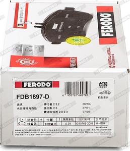 Ferodo FDB1897-D - Тормозные колодки, дисковые, комплект www.autospares.lv