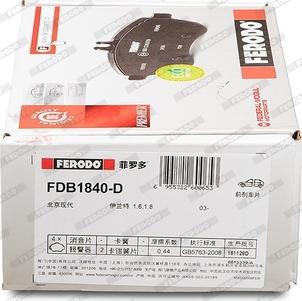 Ferodo FDB1840-D - Bremžu uzliku kompl., Disku bremzes www.autospares.lv