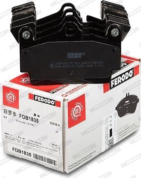 Ferodo FDB1835 - Тормозные колодки, дисковые, комплект www.autospares.lv