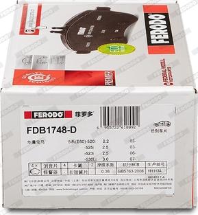 Ferodo FDB1748-D - Bremžu uzliku kompl., Disku bremzes www.autospares.lv