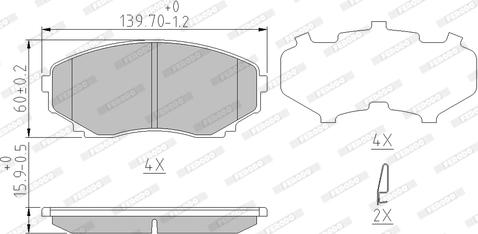 Ferodo FDB1757 - Bremžu uzliku kompl., Disku bremzes www.autospares.lv