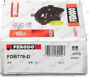 Ferodo FDB778-D - Bremžu uzliku kompl., Disku bremzes www.autospares.lv