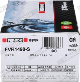 Ferodo FVR1498-S - Bremžu uzliku kompl., Disku bremzes www.autospares.lv