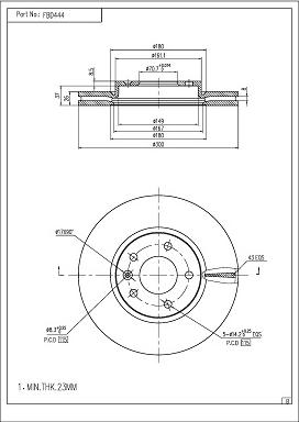 FI.BA FBD444 - Bremžu diski autospares.lv