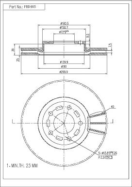 FI.BA FBD405 - Bremžu diski www.autospares.lv