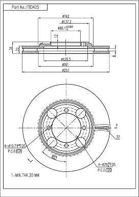 FI.BA FBD425 - Bremžu diski www.autospares.lv