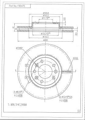 FI.BA FBD475 - Bremžu diski autospares.lv