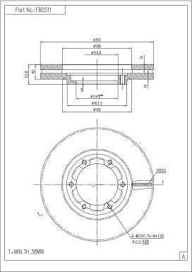 FI.BA FBD511 - Bremžu diski www.autospares.lv