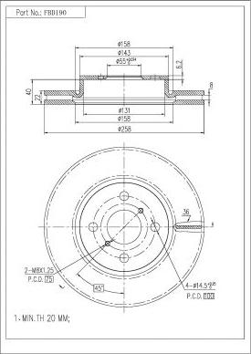 FI.BA FBD190 - Bremžu diski www.autospares.lv