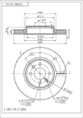 FI.BA FBD141 - Bremžu diski www.autospares.lv