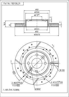 FI.BA FBD159L/H - Bremžu diski www.autospares.lv