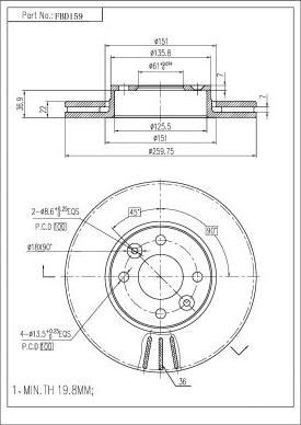 FI.BA FBD159 - Bremžu diski autospares.lv