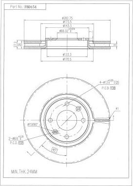 FI.BA FBD154 - Тормозной диск www.autospares.lv