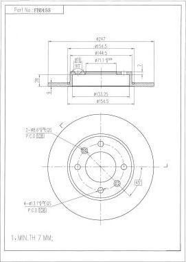 FI.BA FBD155 - Brake Disc www.autospares.lv