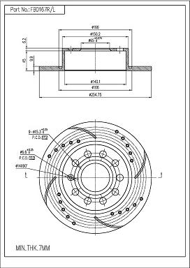 FI.BA FBD167R/H - Bremžu diski autospares.lv