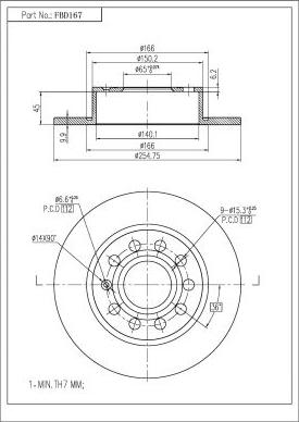 FI.BA FBD167 - Bremžu diski autospares.lv