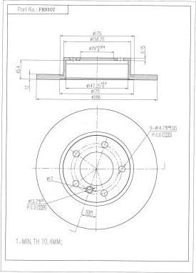 FI.BA FBD107 - Тормозной диск www.autospares.lv