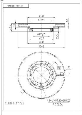 FI.BA FBD115 - Bremžu diski autospares.lv