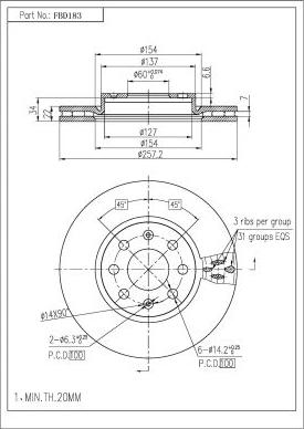 FI.BA FBD183 - Bremžu diski autospares.lv