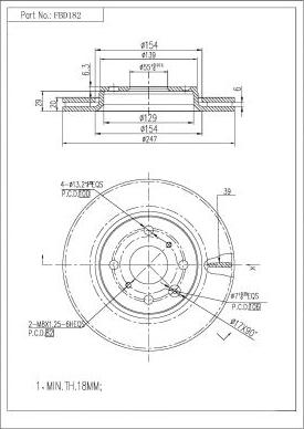 FI.BA FBD182 - Bremžu diski autospares.lv