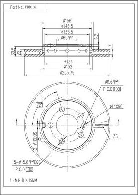 FI.BA FBD134 - Bremžu diski www.autospares.lv