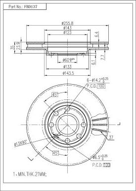 FI.BA FBD137 - Bremžu diski autospares.lv