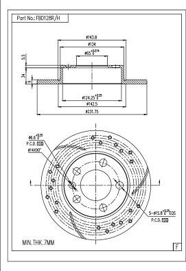 FI.BA FBD128R/H - Bremžu diski www.autospares.lv