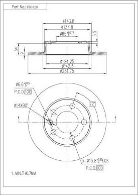 FI.BA FBD128 - Тормозной диск www.autospares.lv