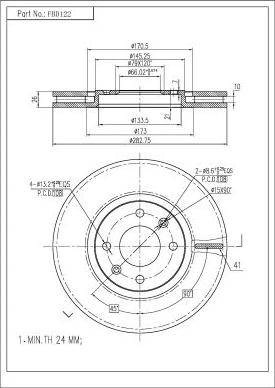 FI.BA FBD122 - Тормозной диск www.autospares.lv