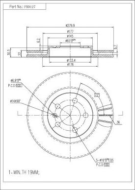 FI.BA FBD127 - Тормозной диск www.autospares.lv