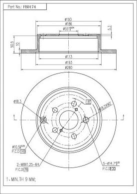 FI.BA FBD174 - Bremžu diski www.autospares.lv