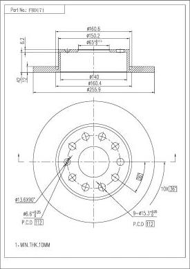 FI.BA FBD171 - Тормозной диск www.autospares.lv