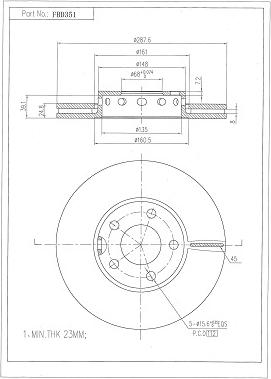 FI.BA FBD351 - Brake Disc www.autospares.lv