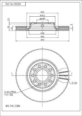 FI.BA FBD309 - Bremžu diski www.autospares.lv