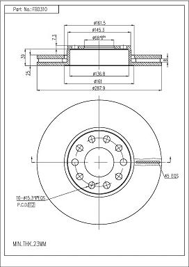 FI.BA FBD310 - Brake Disc www.autospares.lv