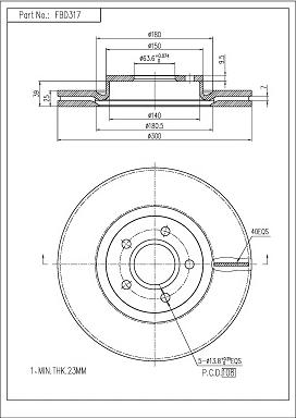 FI.BA FBD317 - Тормозной диск www.autospares.lv