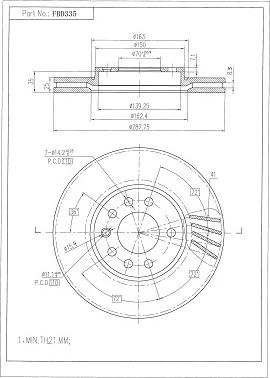 FI.BA FBD335 - Bremžu diski autospares.lv