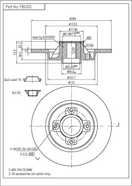 FI.BA FBD322 - Bremžu diski www.autospares.lv