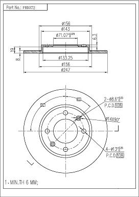 FI.BA FBD372 - Bremžu diski autospares.lv