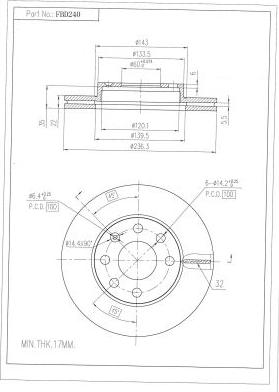 FI.BA FBD240 - Bremžu diski autospares.lv