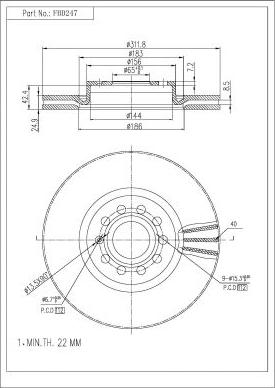 FI.BA FBD247 - Bremžu diski autospares.lv