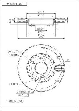 FI.BA FBD252 - Bremžu diski autospares.lv