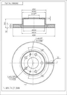 FI.BA FBD202 - Brake Disc www.autospares.lv