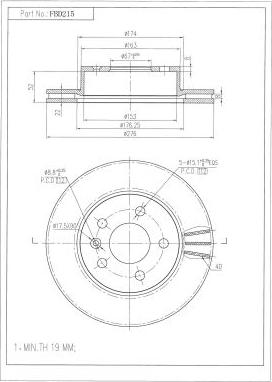 FI.BA FBD215 - Bremžu diski autospares.lv