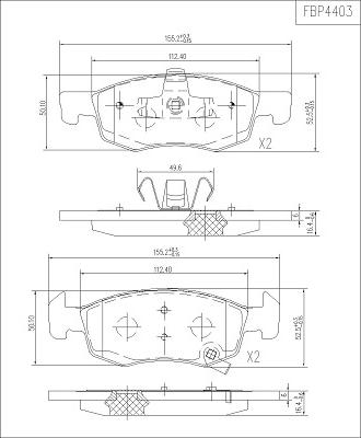 FI.BA FBP4403 - Bremžu uzliku kompl., Disku bremzes www.autospares.lv